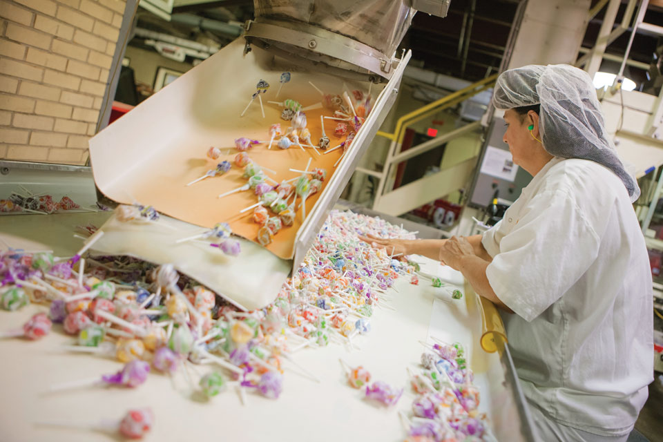 Worker at Spangler Candy Co.