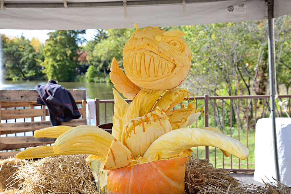 One of Jonathon Michael's pumpkin sculptures