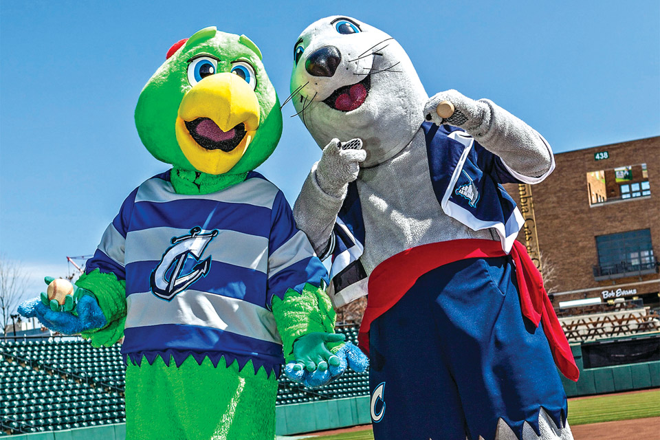 The Columbus Clippers' mascots