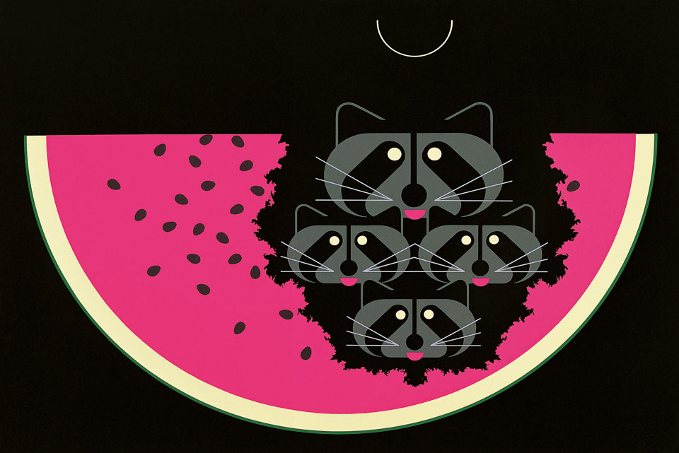 Charley Harper’s ‘Watermelon Moon’ (artwork courtesy of Pomegranate Communications)