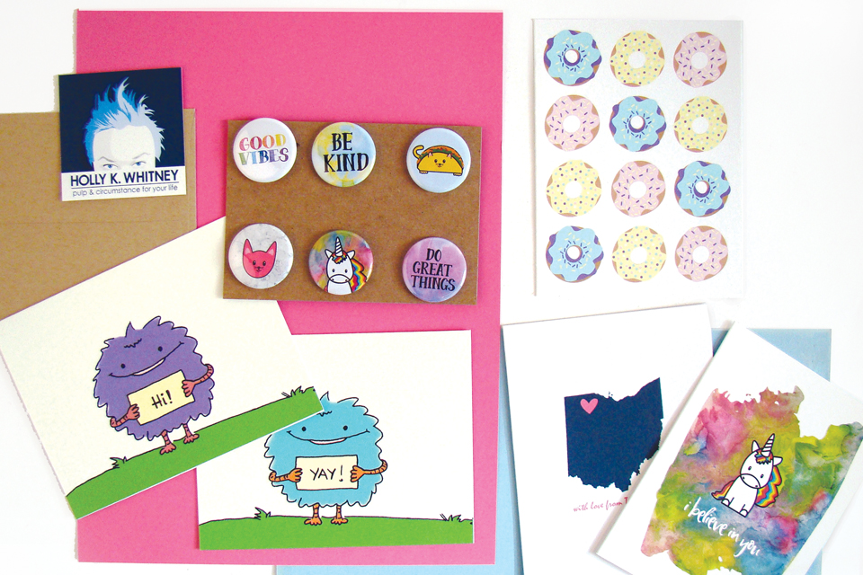 Holly K. Whitney cards and pins