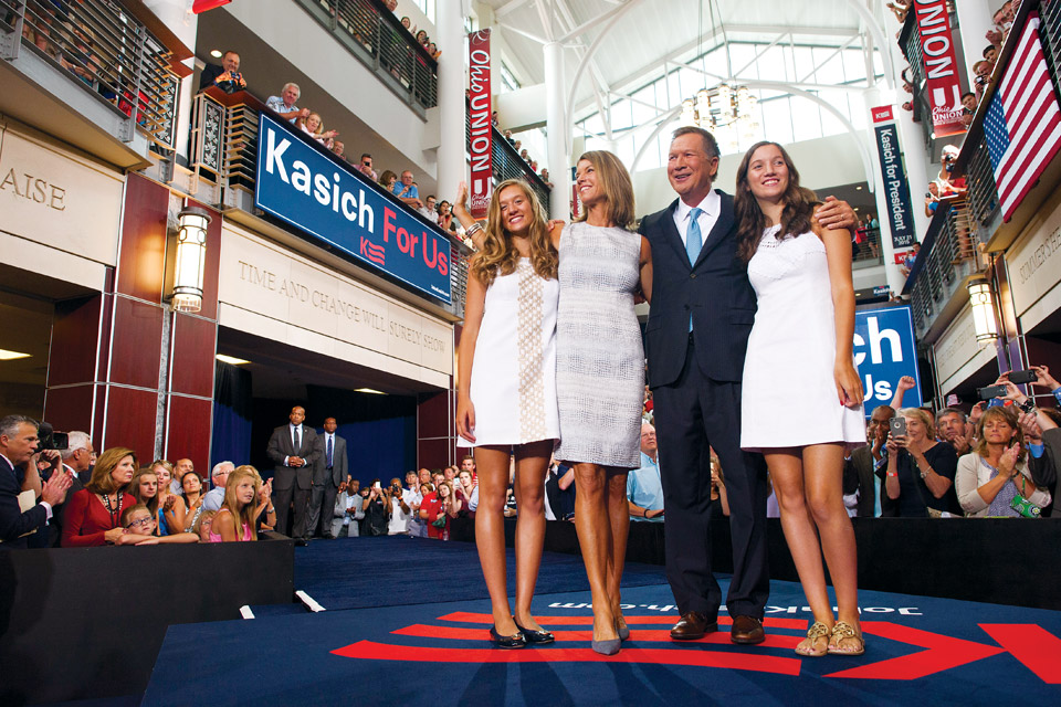 John Kasich and family at presidential bid announcement