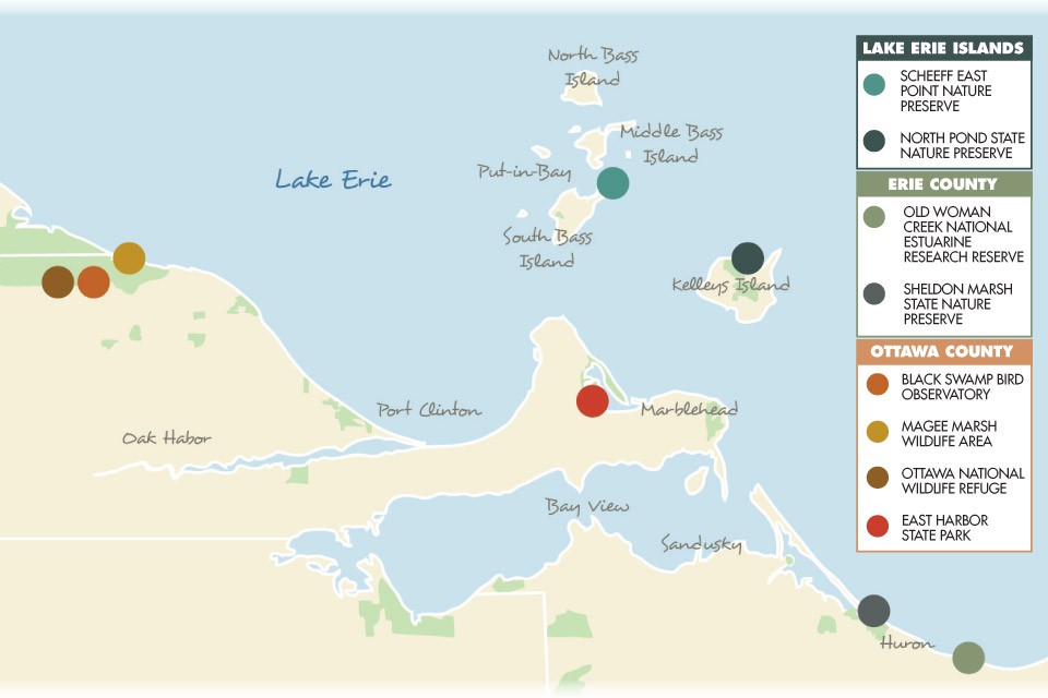 Northwest Ohio birding map