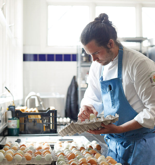 Chef Jamie Simpson works in the kitchen