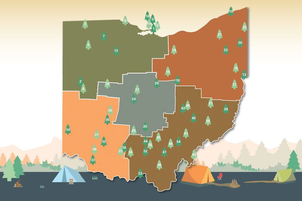 Ohio State Park Campgrounds Map