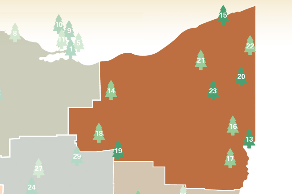 Northeast Ohio State Park Campground Map