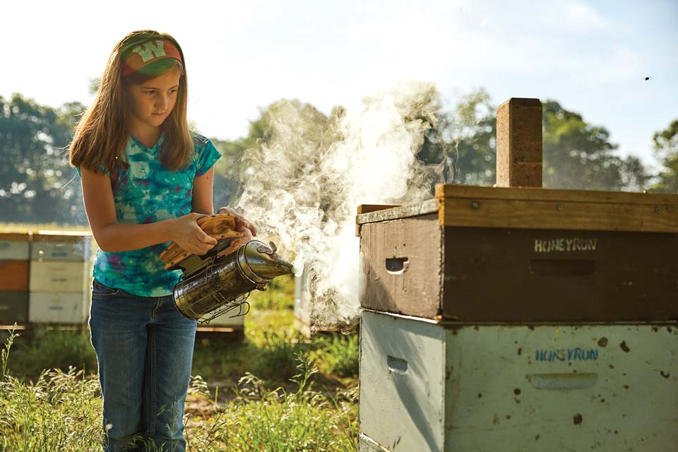 One of the Barnes children at Honeyrun Farm 