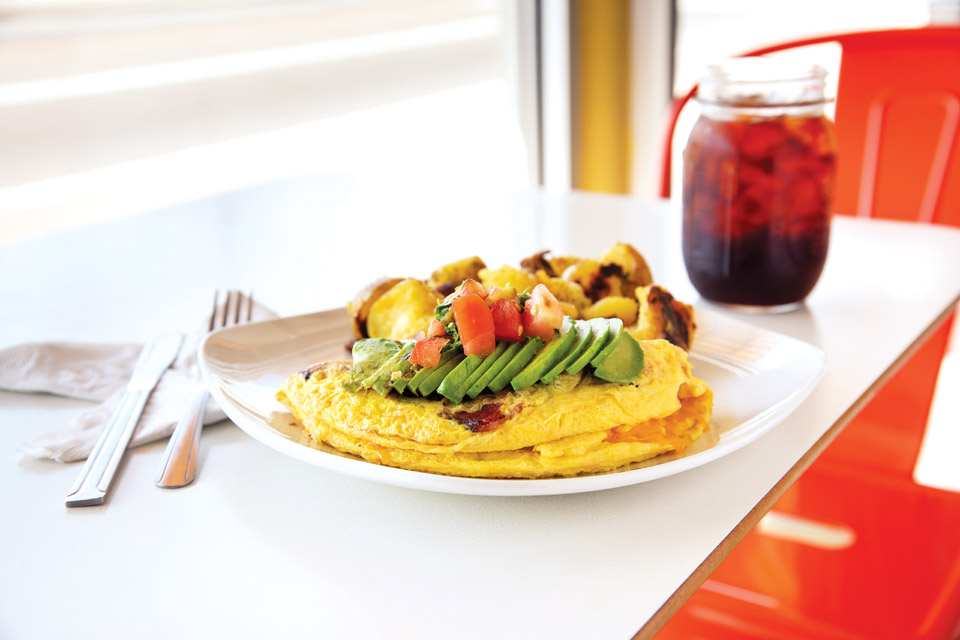 Tomato, Bacon, Avocado Omelet