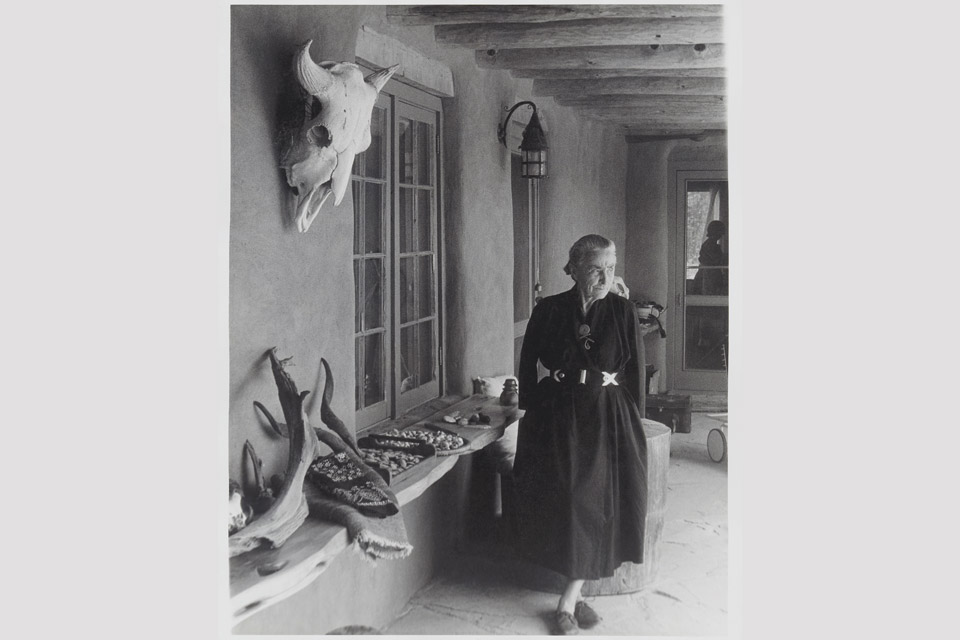 “Georgia O’Keeffe on Ghost Ranch Portal, New Mexico” 