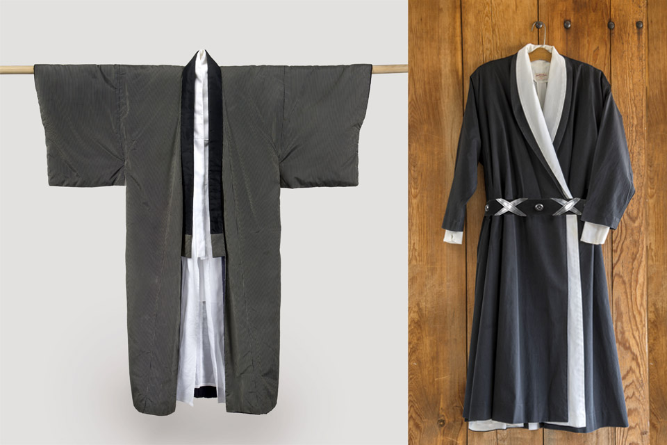 Kimono and Wrap Dress with Belt