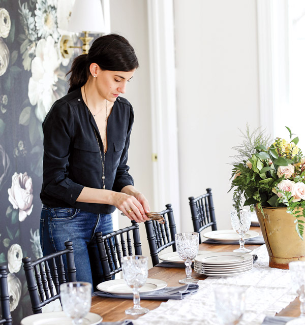 Setting the table at Flowers & Bread