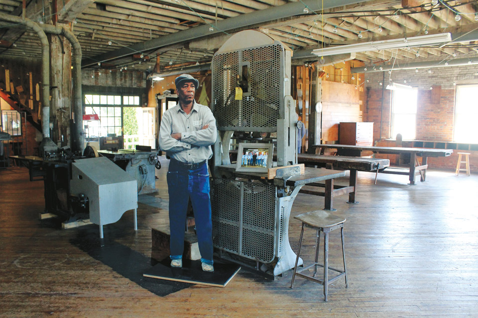 Shawshank Woodshop, Morgan Freeman (photo by Jim Vickers)