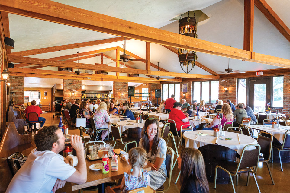 Interior of Valley Vineyards' chalet