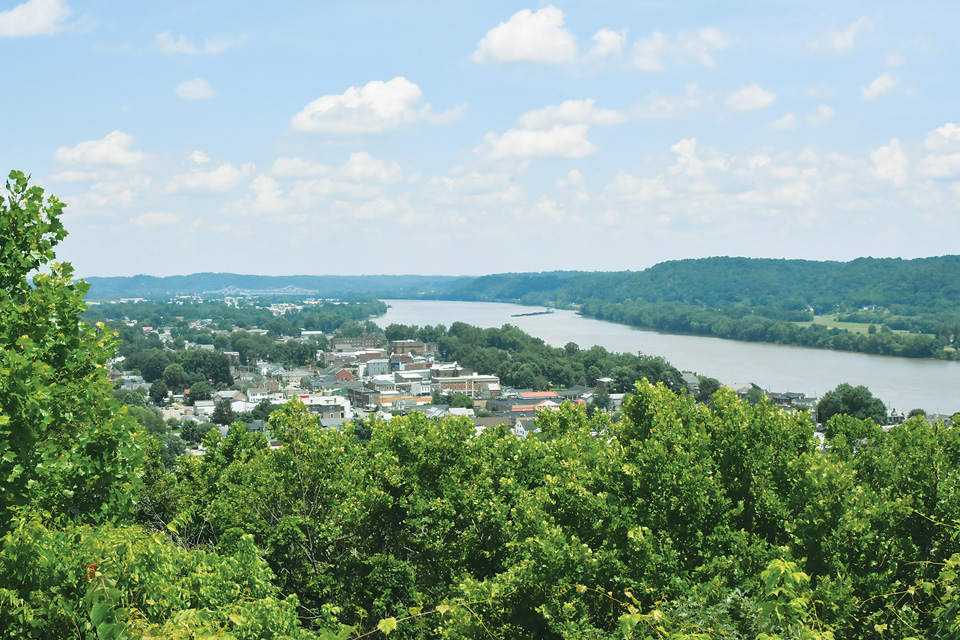 Downtown Gallipolis and the Ohio River