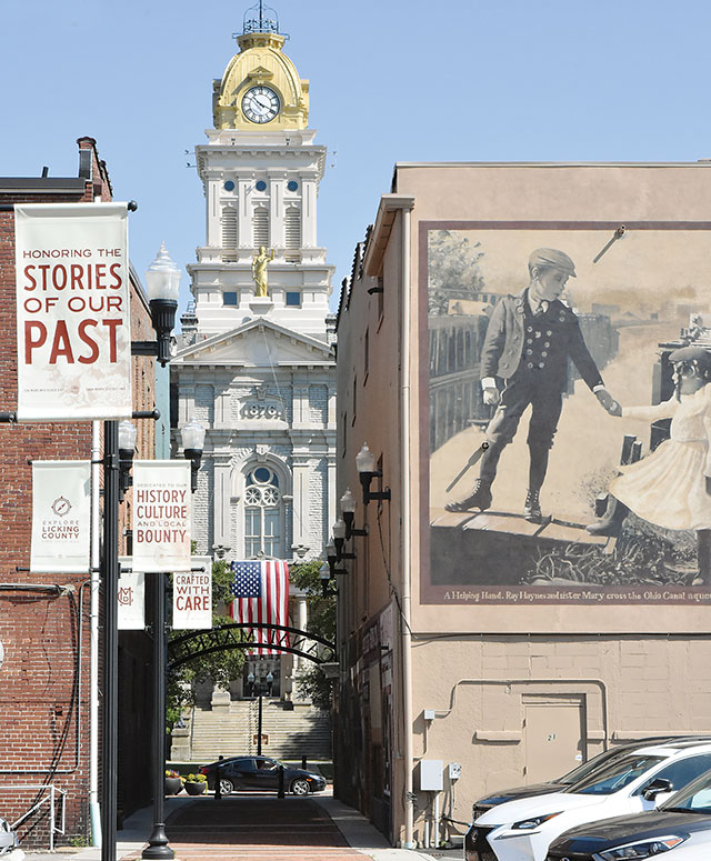 Newark view of courthouse from Canal Market 