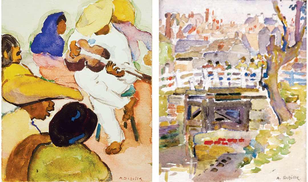 Alice Schille's "Guitar Player in White, Mexico" and "The White Bridge"