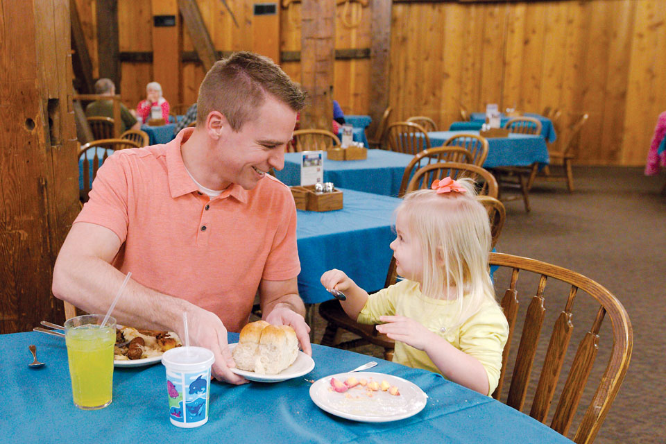 Dad and daughter at The Barn Restaurant 