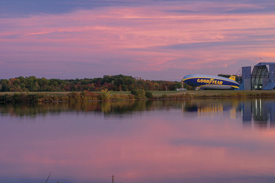 Goodyear Blimp at Wingfoot Lake State Park (photo by Liz Schweitzer)