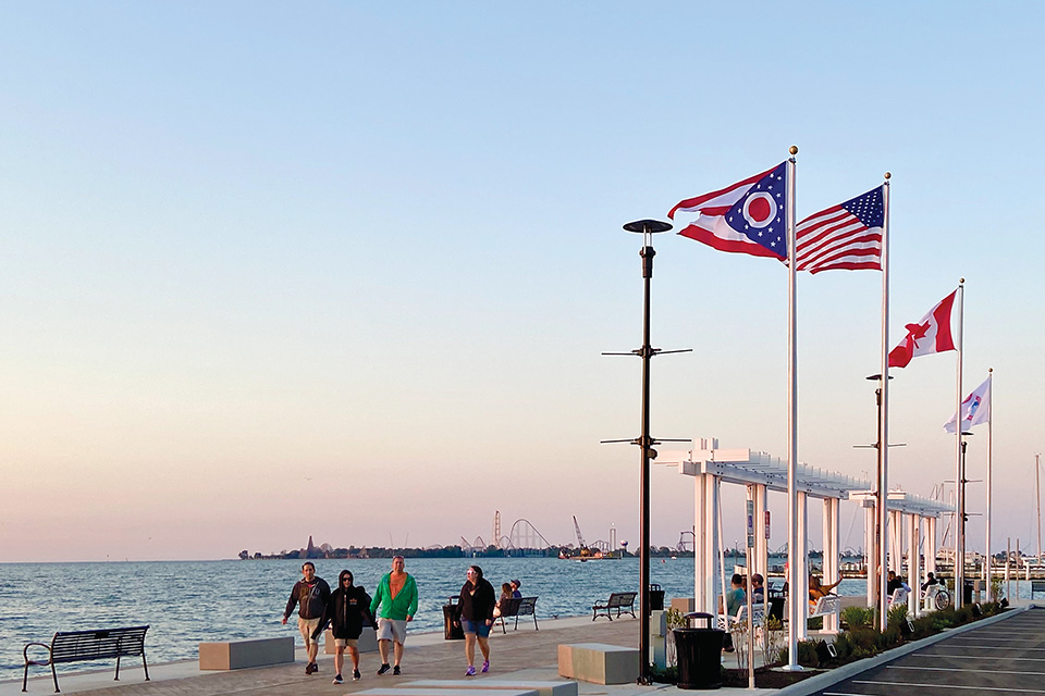 People walking at Jackson Street Pier (photo by Tom Horsman)