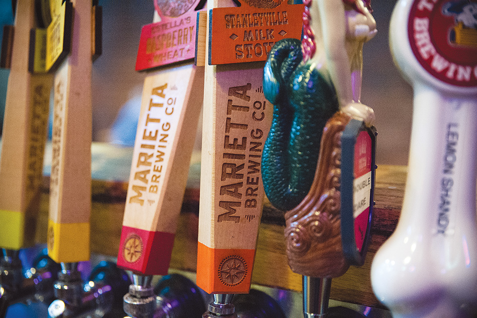 Marietta Brewing Co. taps (photo by Michelle Waters)