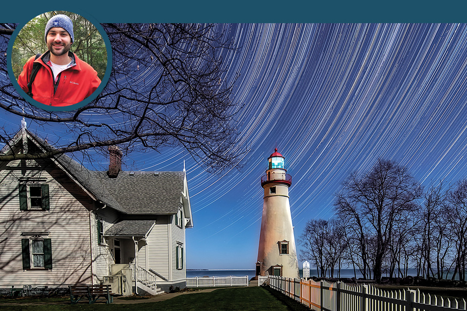 Marblehead Lighthouse and Matt Shiffler (inset)