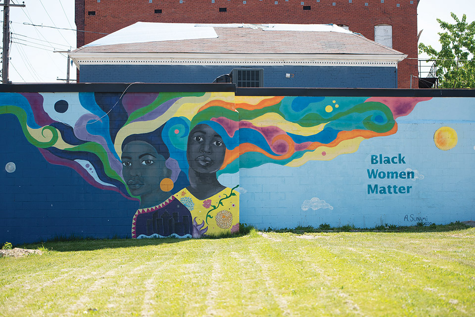 April Sunami's "Black Women Matter" mural (photo by Rachael Jirousek)