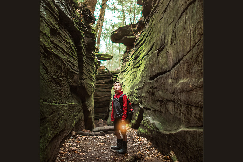 Child at The Ledges in Cuyahoga Valley National Park (photo by Stefanie Cinadr)