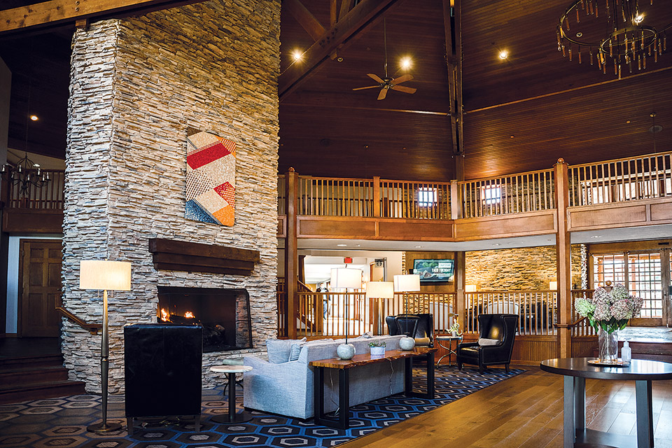 Cherry Valley Hotel fireplace and lobby