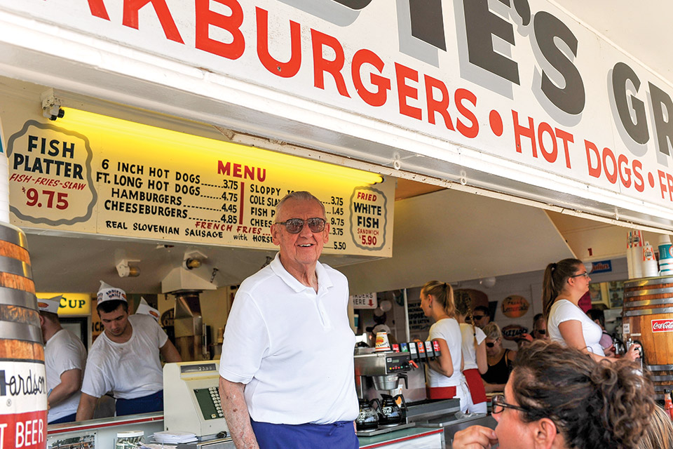 Eddie Sezon at Eddie's Grill (photo courtesy of Ashtabula County Visitors Bureau)