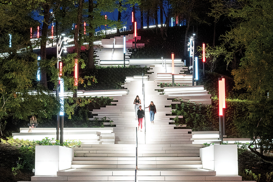 Women walking up Art Climb steps (photo by Cincinnati Art Museum and Phil Armstrong)