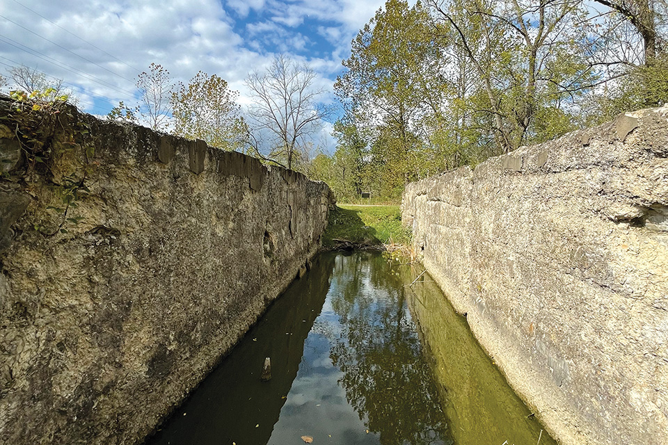 Ruins of a canal lock within Cuyahoga Valley National Park (photo by Jim Vickers)