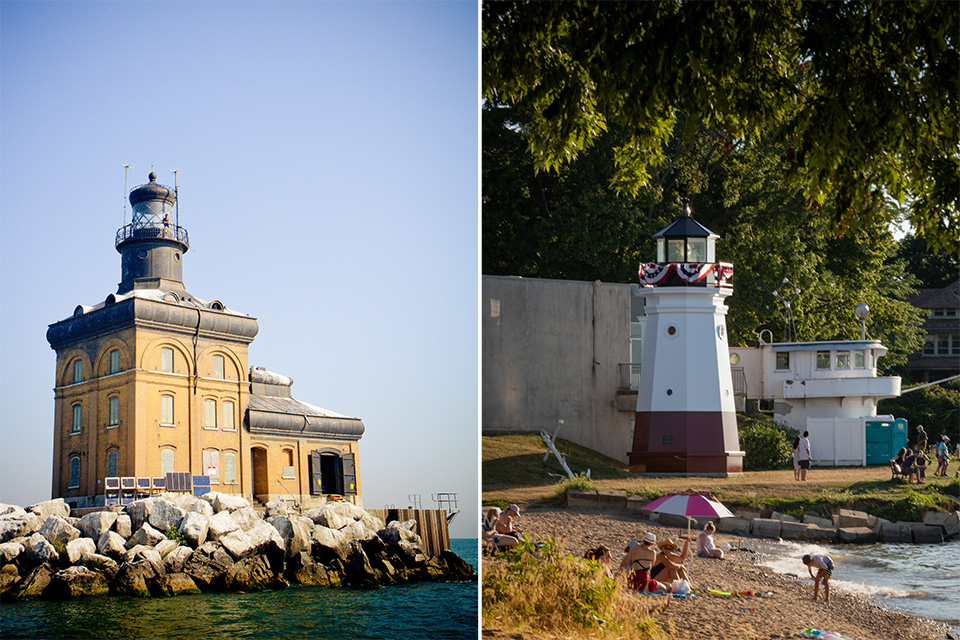 Toledo Harbor Lighthouse and Vermilion Lighthouse (photos by Laura Watilo Blake)