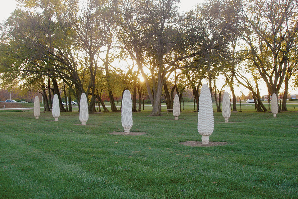 “Field of Corn (with Osage Orange Trees)” in Dublin (photo courtesy of Dublin Arts Council)