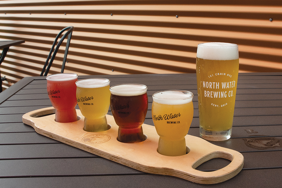 Kent’s North Water Brewing Co. beer flight (photo by Rachael Jirousek)