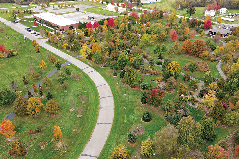 An aerial view of Secrest Arboretum in Wooster (photo courtesy of Secrest Arboretum)