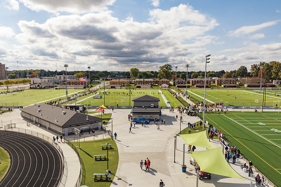 Canton’s Hall of Fame Village ForeverLawn Sports Complex (photo by Aerial Agents)