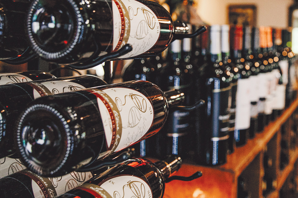 Wine bottles on display at Leisure Time Winery in Napoleon (photo courtesy of Leisure Time Winery)