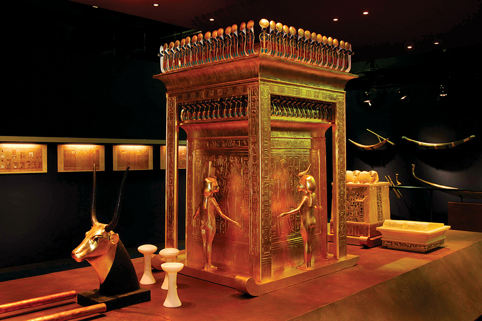 Pieces from “Tutankhamun — His Tomb and His Treasures” exhibition that is coming to Columbus (photo courtesy of COSI)