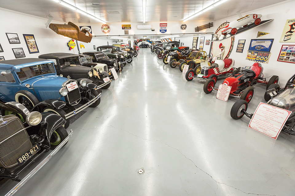 Rows of vintage vehicles at the Salty Dog Museum in Shandon (photo courtesy of Travel Butler County)