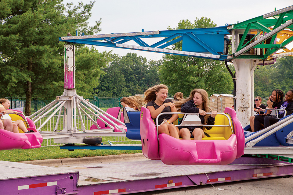 Girls on scrambler ride at Picktown Palooza in Pickerington and Violet Township (courtesy of Picktown Palooza)