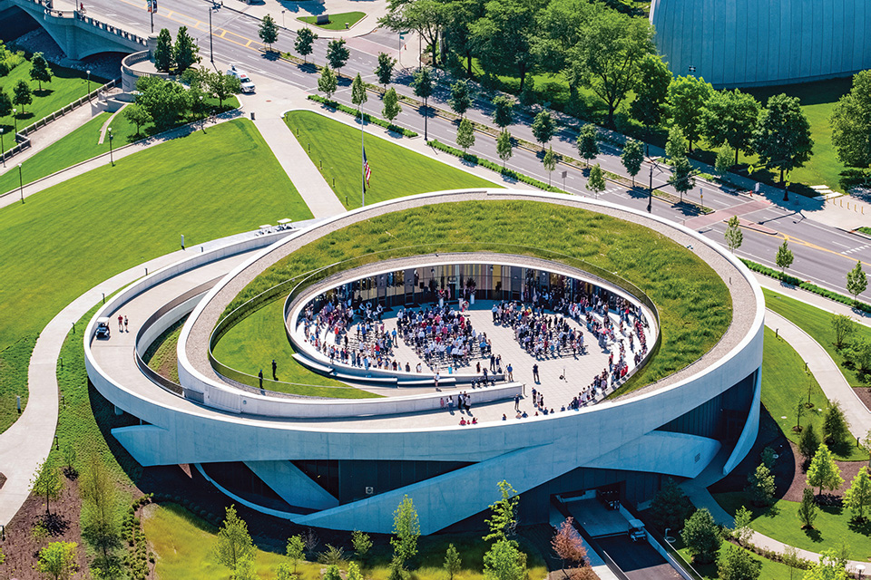 Aerial view of the National Veterans Memorial and Museum in Columbus (photo by Infinite Impact)