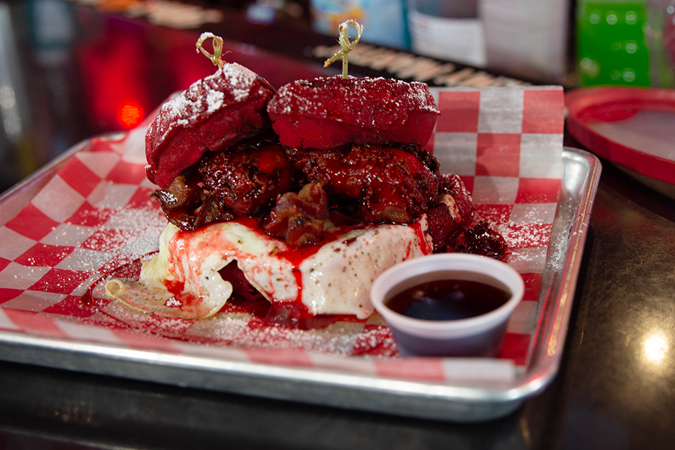 The Pennywise waffle sandwich at The Haunted House Restaurant in Cleveland Heights (photo by Rachael Jirousek)