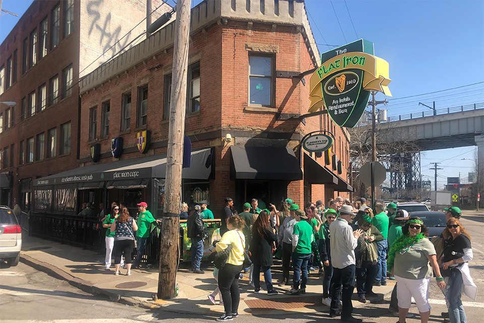 Customers outside of Flat Iron Cafe in Cleveland (photo courtesy of Flat iron Cafe)