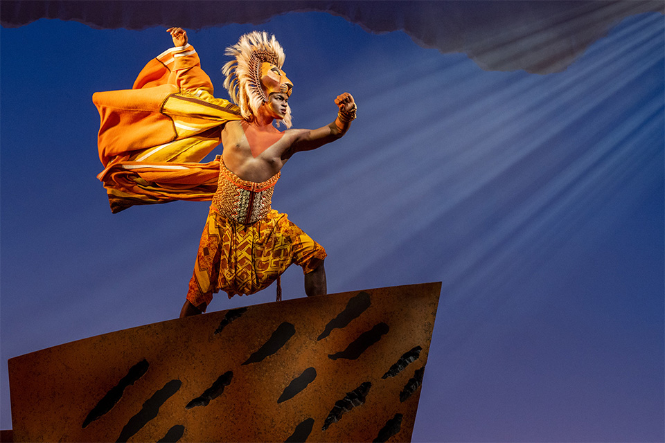 Darian Sanders as Simba. The Lion King North American Tour ©Disney. (Photo by Deen van Meer)
