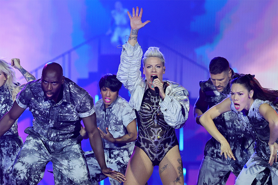 P!nk at the Schottenstein Center (photo by Theo Wargo, courtesy Columbus Arena Sports and Entertainment)