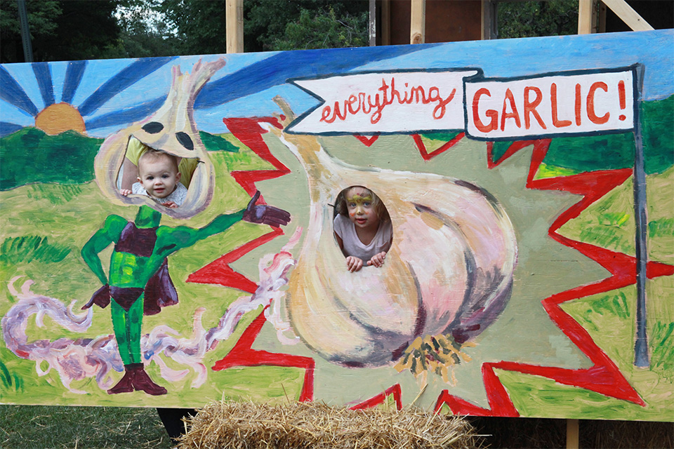 Kids posing at the Cleveland Garlic Festival (photo courtesy of Cleveland Garlic Festival)