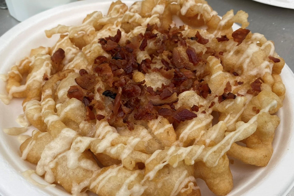 Maple Bacon Funnel Cake (photo courtesy of Ohio State Fair)