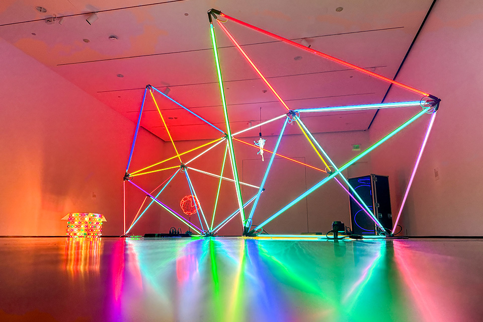 Installation in Glow: Neon and Light at the Akron Art Museum (photo courtesy of Akron Art Museum)