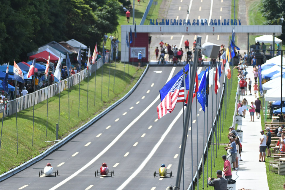 Racers at All-American Soap Box Derby in Akron (photo courtesy of All-American Soap Box Derby)