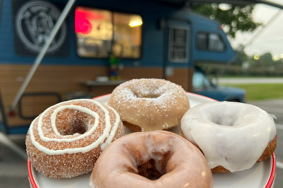 Plate of doughnuts by The Roaming Donut truck in Mansfield (photo courtesy of The Roaming Donut)